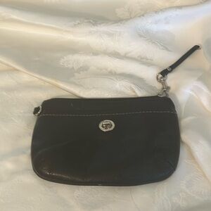 Vintage leather bag with broken strap